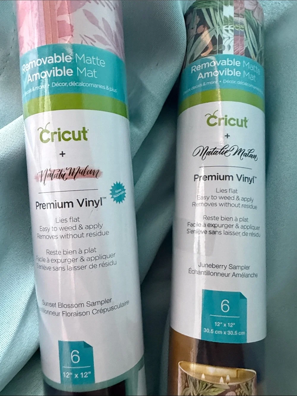 NEW Cricut Premium Vinyl Rolls - sunset blossom & juneberry samplers (2 rolls)